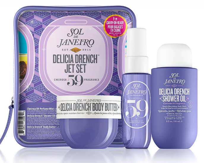 ✿ Sol de Janeiro – Set Delícia Drench Cheirosa 59 (Shower Oil + Body Butter + Perfume Mist) | Floral, Amaderado y Vainilla