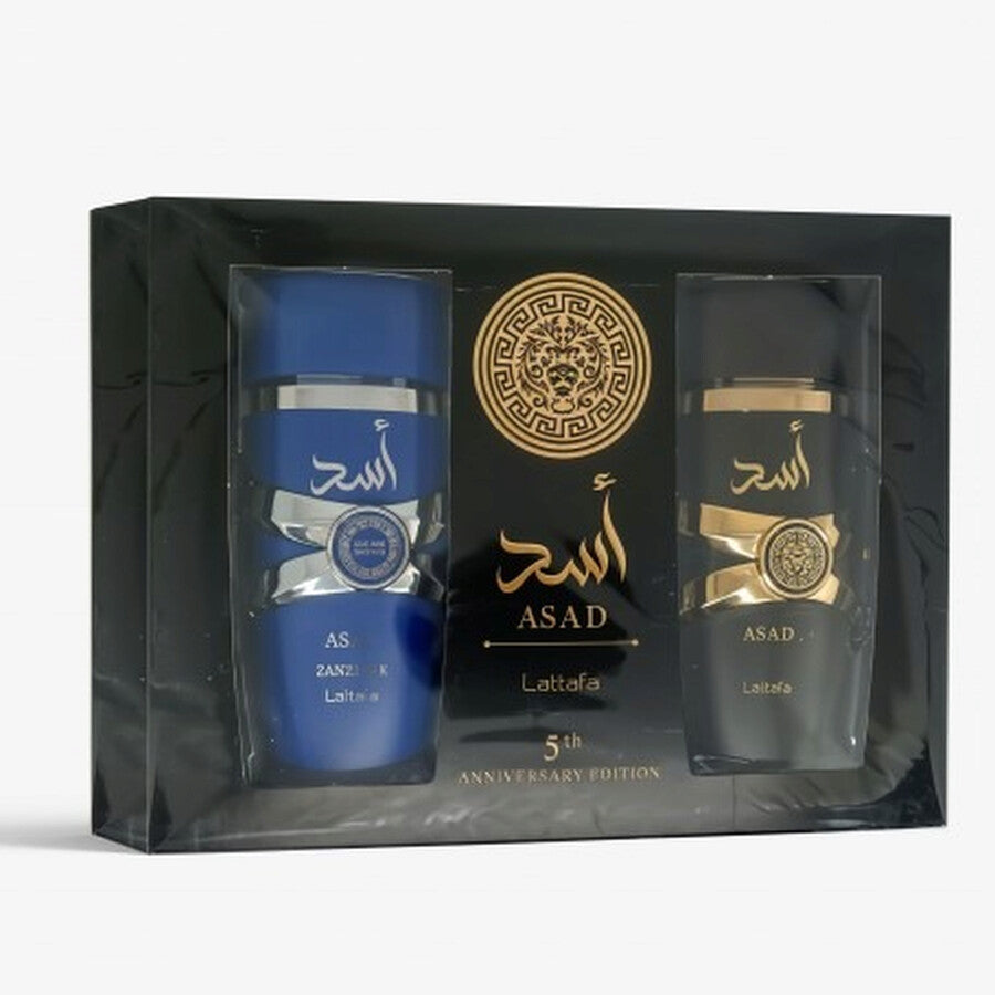 🌟Asad – Dúo Perfume Árabe para Hombre | Edición 5° Aniversario | Amaderado, Dulce y Especiado