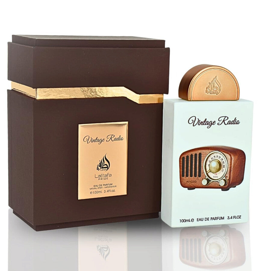📻 Vintage Radio Lattafa – Perfume Árabe Unisex 100 ml | Amaderado, Aromático y Afrutado